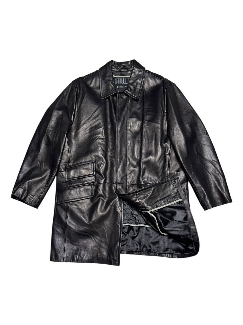 BERNARDO GENUINE LEATHER Designer Business Casual Winter Coat Jacket Mens Large